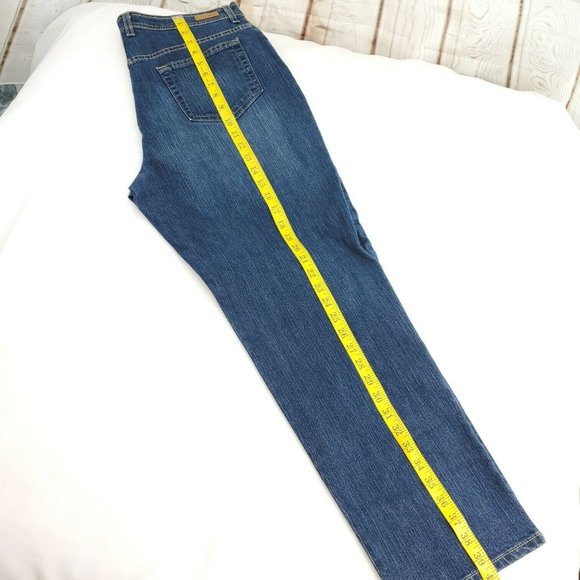 Gloria Vanderbilt Womens Amanda Blue Mid Wash Denim Straight Jeans Size 16 Short - Picture 8 of 14